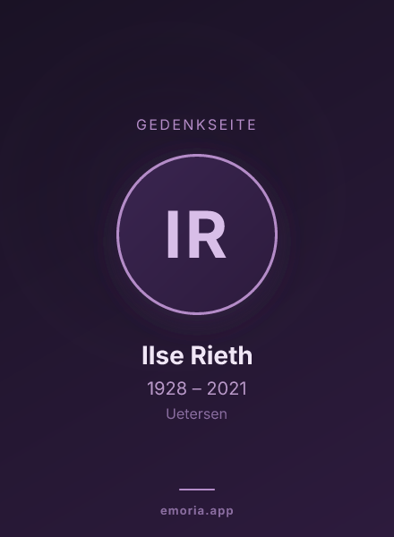 Gedenkportrait von Ilse Rieth