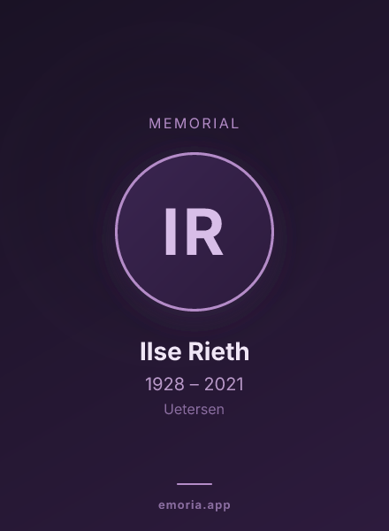 Memorial portrait of Ilse Rieth