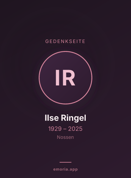 Gedenkportrait von Ilse Ringel