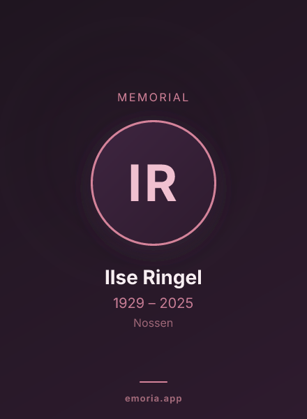 Memorial portrait of Ilse Ringel