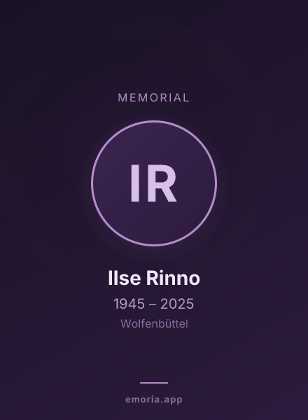 Memorial portrait of Ilse Rinno