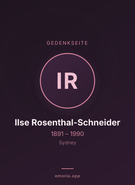 Gedenkportrait von Ilse Rosenthal-Schneider
