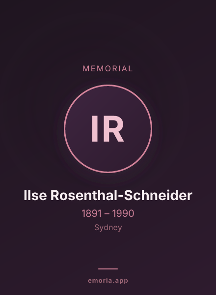 Memorial portrait of Ilse Rosenthal-Schneider