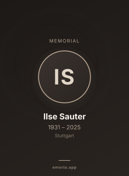 Memorial portrait of Ilse Sauter