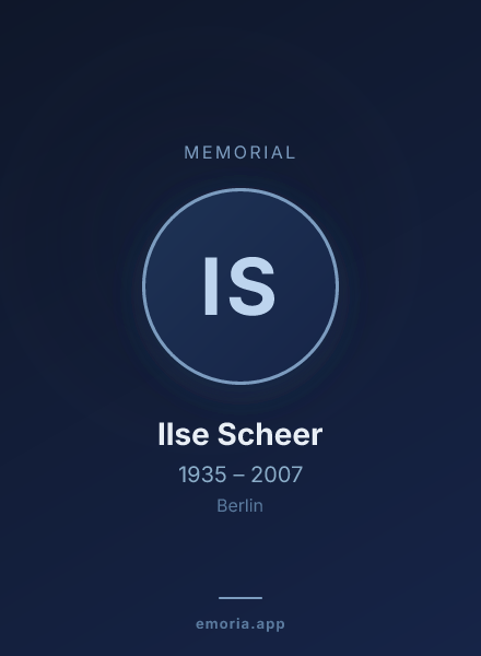 Memorial portrait of Ilse Scheer