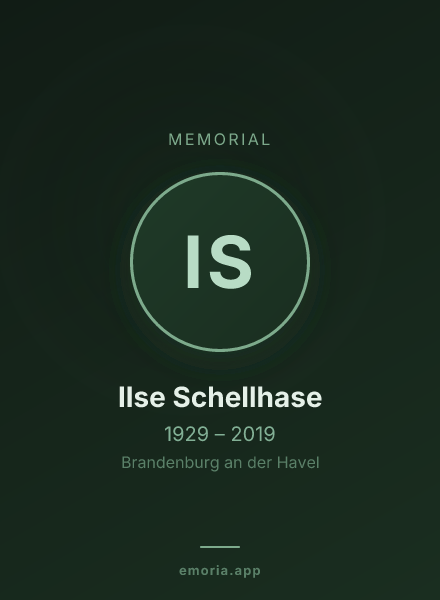 Memorial portrait of Ilse Schellhase