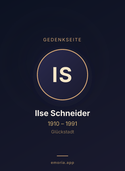 Gedenkportrait von Ilse Schneider