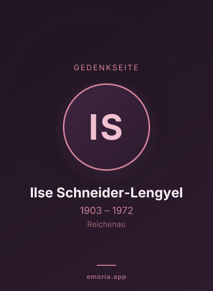 Gedenkportrait von Ilse Schneider-Lengyel