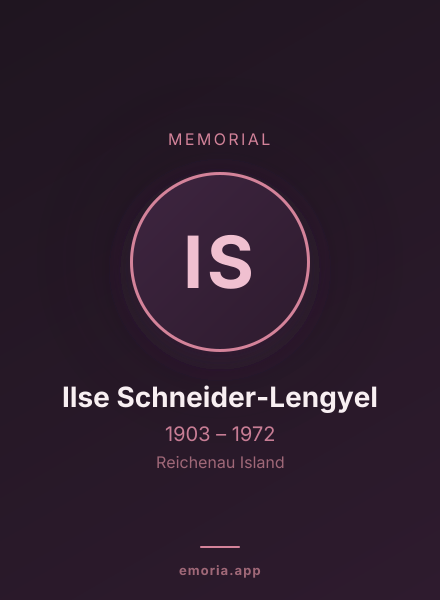 Memorial portrait of Ilse Schneider-Lengyel