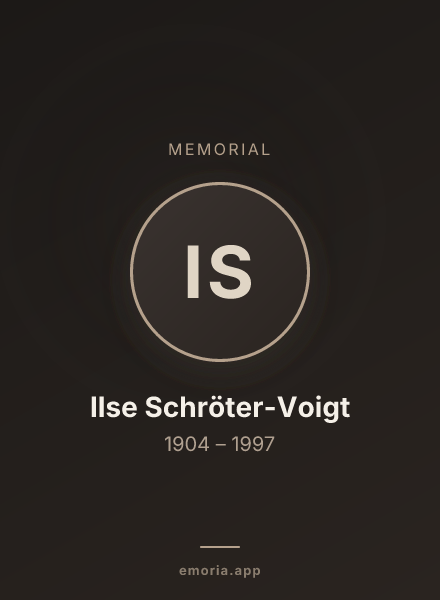 Memorial portrait of Ilse Schröter-Voigt