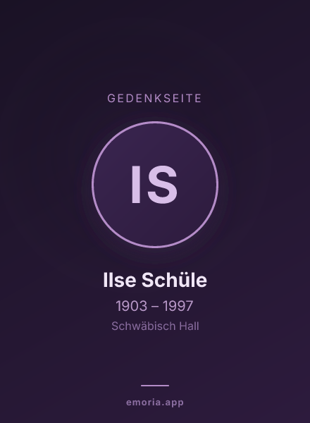 Gedenkportrait von Ilse Schüle