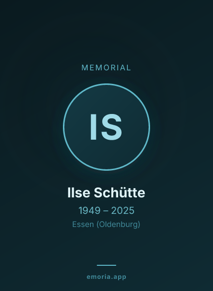 Memorial portrait of Ilse Schütte