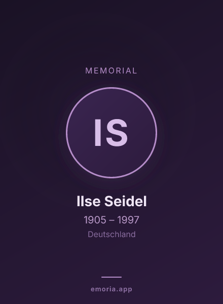 Memorial portrait of Ilse Seidel