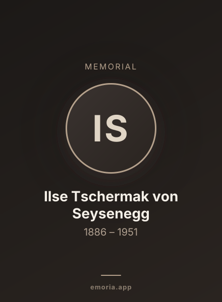 Memorial portrait of Ilse Tschermak von Seysenegg