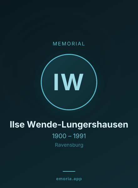 Memorial portrait of Ilse Wende-Lungershausen