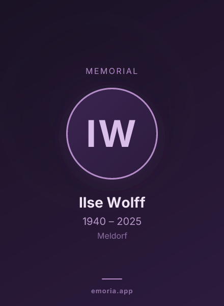 Memorial portrait of Ilse Wolff