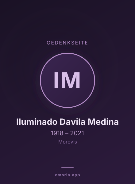 Gedenkportrait von Iluminado Davila Medina