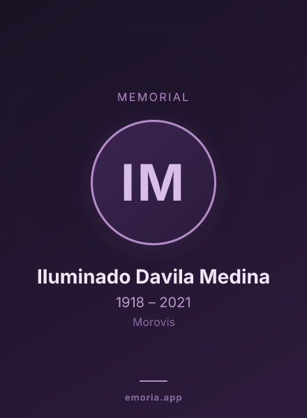 Memorial portrait of Iluminado Davila Medina