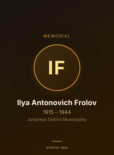 Memorial portrait of Ilya Antonovich Frolov