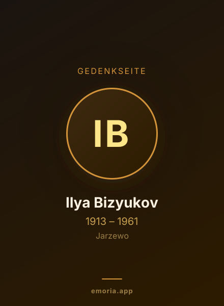Gedenkportrait von Ilya Bizyukov