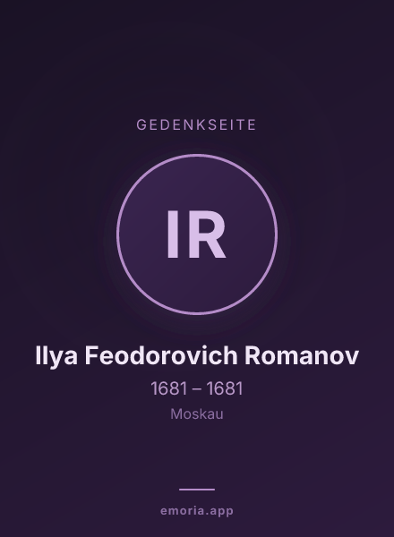 Gedenkportrait von Ilya Feodorovich Romanov