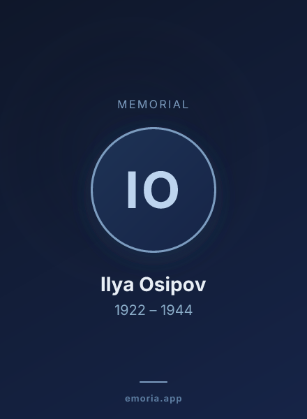 Memorial portrait of Ilya Osipov