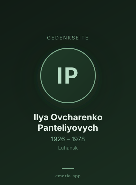 Gedenkportrait von Ilya Ovcharenko Panteliyovych