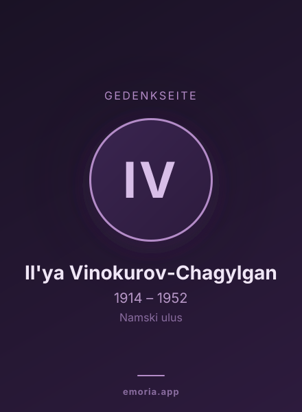 Gedenkportrait von Il'ya Vinokurov-Chagylgan
