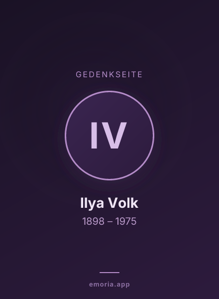 Gedenkportrait von Ilya Volk