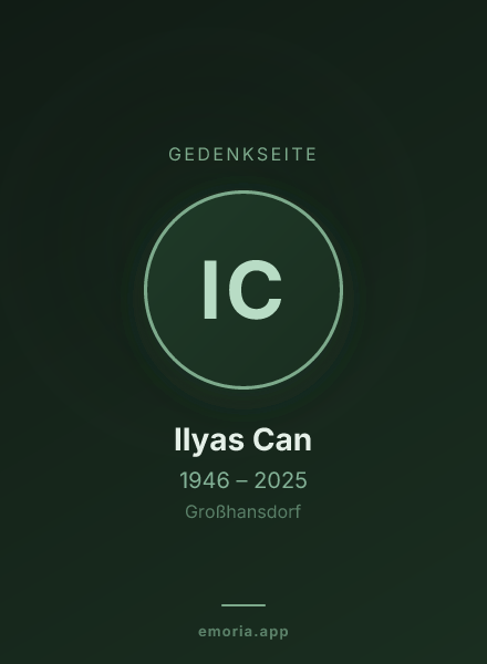Gedenkportrait von Ilyas Can