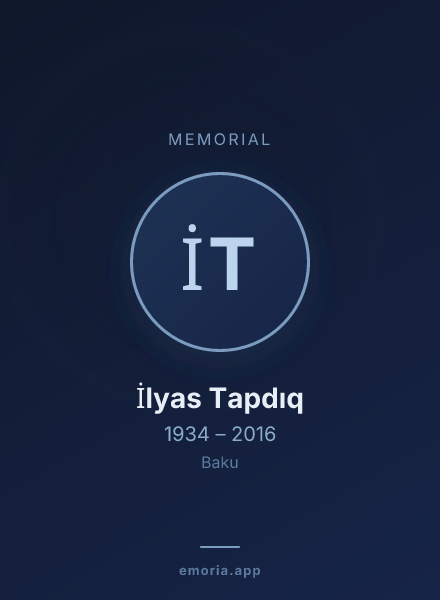 Memorial portrait of İlyas Tapdıq