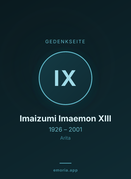Gedenkportrait von Imaizumi Imaemon XIII