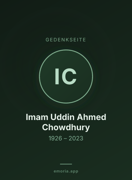 Gedenkportrait von Imam Uddin Ahmed Chowdhury