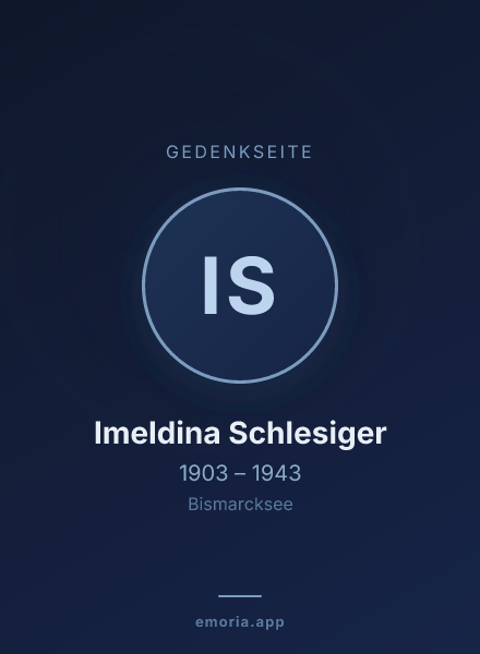 Gedenkportrait von Imeldina Schlesiger