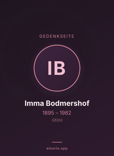Gedenkportrait von Imma Bodmershof