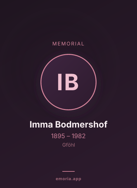 Memorial portrait of Imma Bodmershof