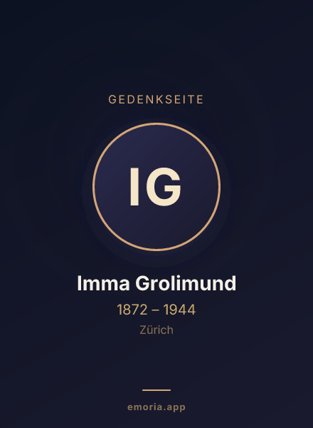 Gedenkportrait von Imma Grolimund
