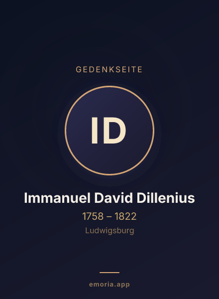 Gedenkportrait von Immanuel David Dillenius