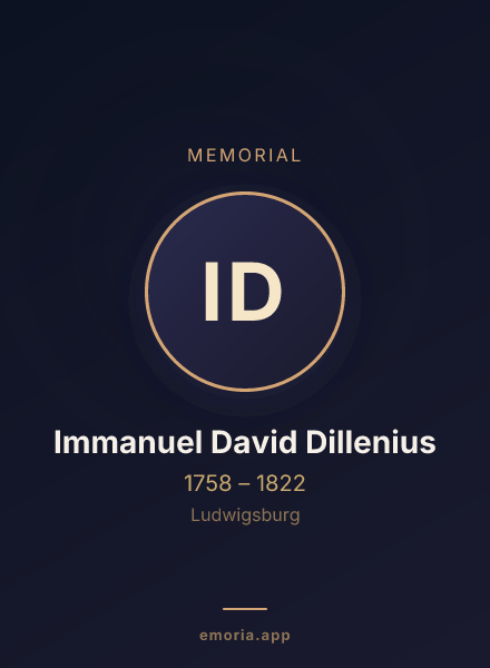 Memorial portrait of Immanuel David Dillenius