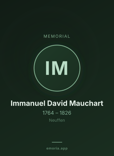 Memorial portrait of Immanuel David Mauchart