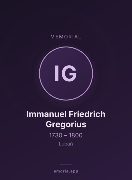 Memorial portrait of Immanuel Friedrich Gregorius