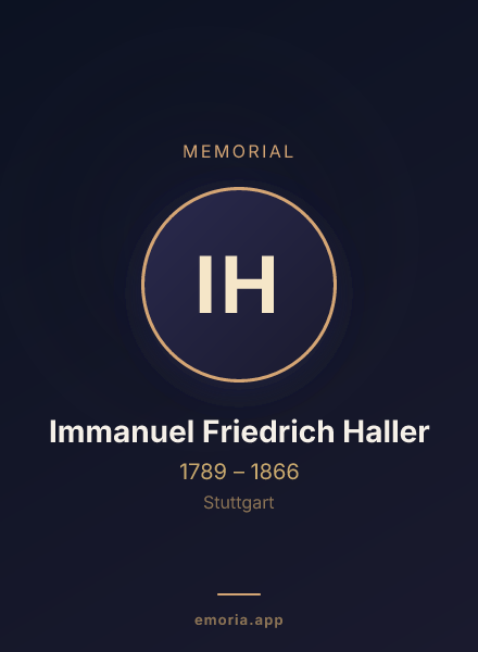 Memorial portrait of Immanuel Friedrich Haller