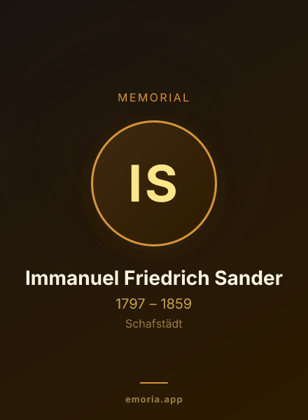 Memorial portrait of Immanuel Friedrich Sander