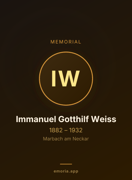 Memorial portrait of Immanuel Gotthilf Weiss