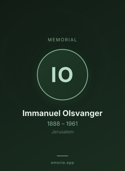 Memorial portrait of Immanuel Olsvanger