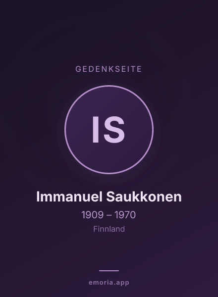 Gedenkportrait von Immanuel Saukkonen