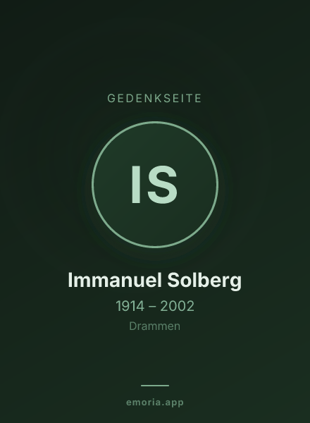 Gedenkportrait von Immanuel Solberg