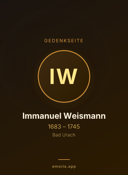 Gedenkportrait von Immanuel Weismann