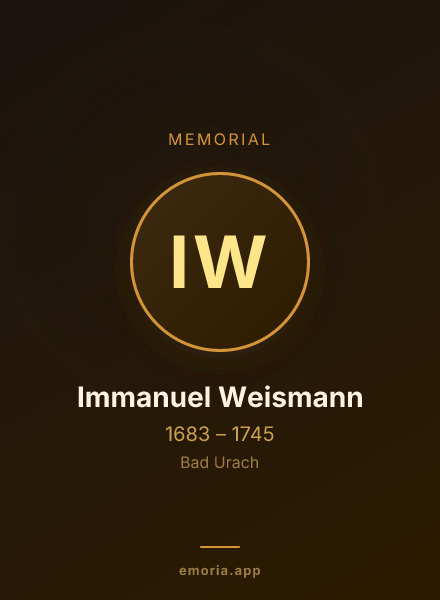 Memorial portrait of Immanuel Weismann