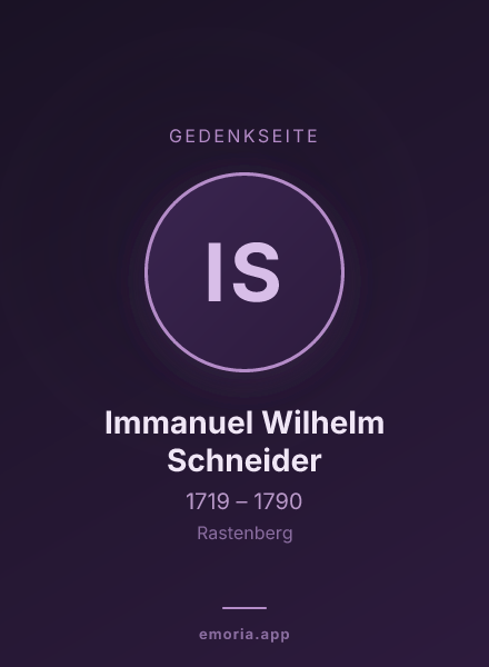 Gedenkportrait von Immanuel Wilhelm Schneider